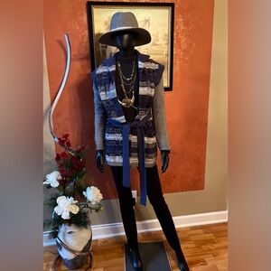 Vince Blue and Gray Knit Jacket